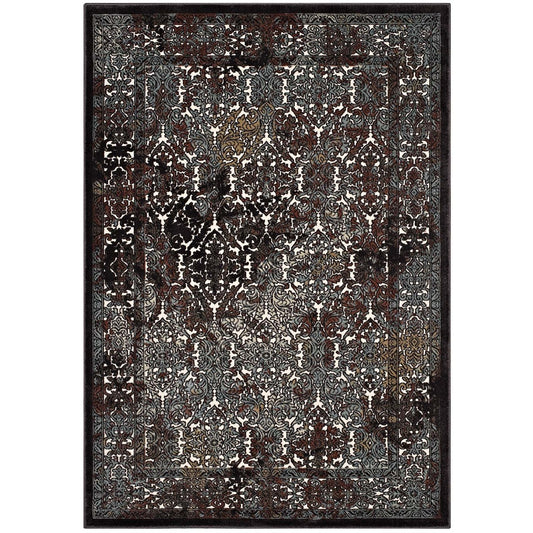 Westia Ornate Turkish 8x10 Vintage Area Rug, Fabric,  Multi Brown 14842