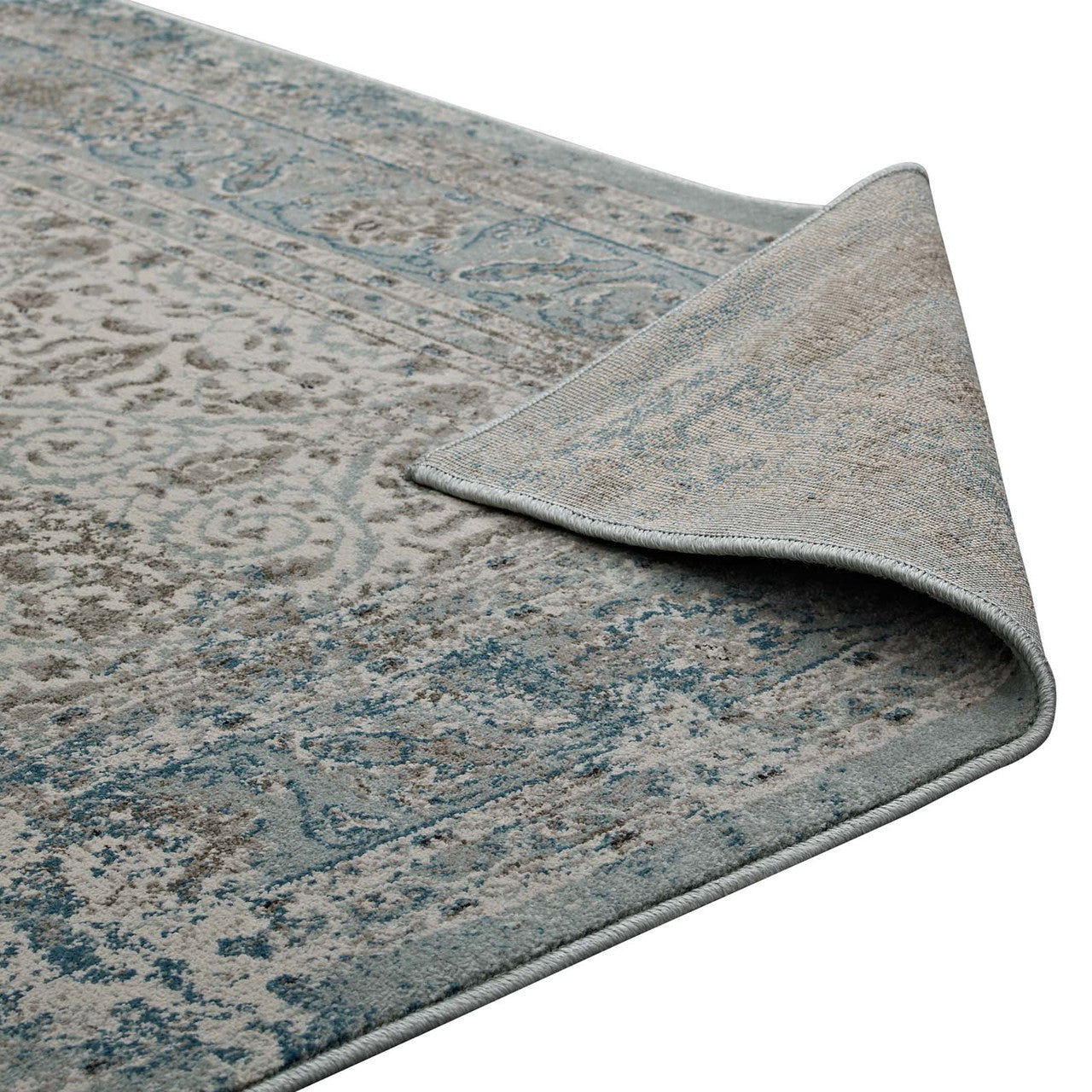 Dilys Distressed Vintage Floral Lattice 8x10 Area Rug, Fabric,  Multi Beige 14846