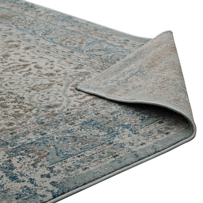 Dilys Distressed Vintage Floral Lattice 8x10 Area Rug, Fabric,  Multi Beige 14846