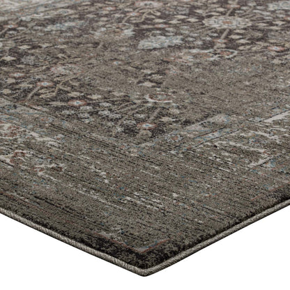 Berit Distressed Vintage Floral Lattice 5x8 Area Rug, Fabric,  Multi Brown 14847