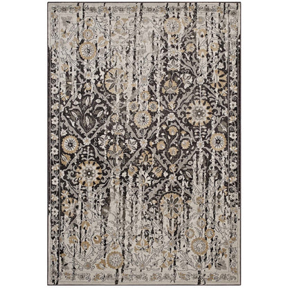 Ganesa Distressed Diamond Floral
Lattice 8x10 Area Rug, Fabric,  Multi Beige 14856