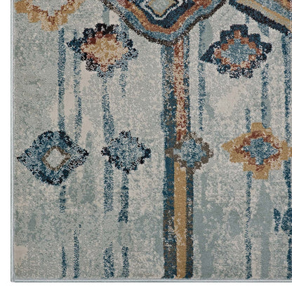 Jenica Distressed Moroccan Tribal Abstract Diamond 8x10 Area Rug, Fabric,  Multi Beige 14858