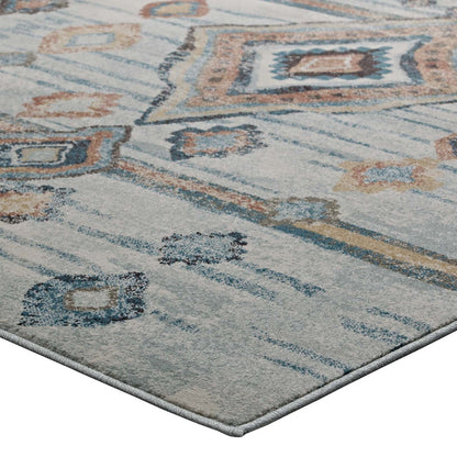 Jenica Distressed Moroccan Tribal Abstract Diamond 8x10 Area Rug, Fabric,  Multi Beige 14858