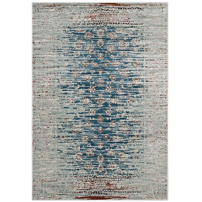 Hesper  Distressed Contemporary Floral Lattice 5x8 Area Rug, Fabric,  Multi Beige 14859