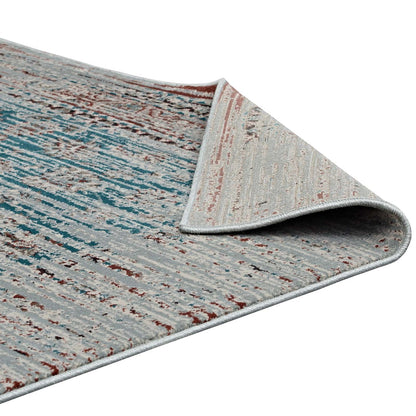 Hesper  Distressed Contemporary Floral Lattice 5x8 Area Rug, Fabric,  Multi Beige 14859