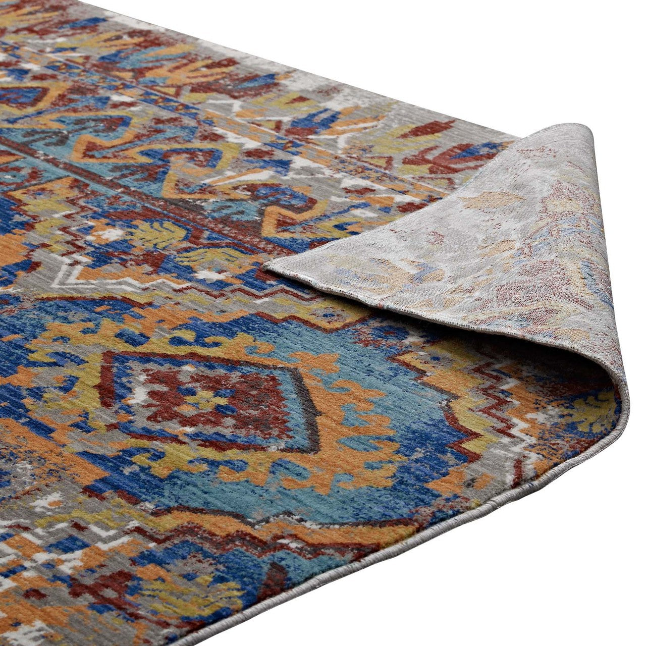 Centehua Distressed Southwestern Aztec 4x6 Area Rug, Fabric, Multi Colorful 14868