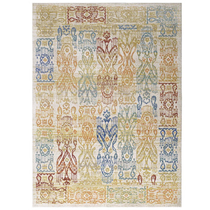 Solimar Distressed Southwestern Aztec 5x8 Area Rug, Fabric, Multi Colorful 14872