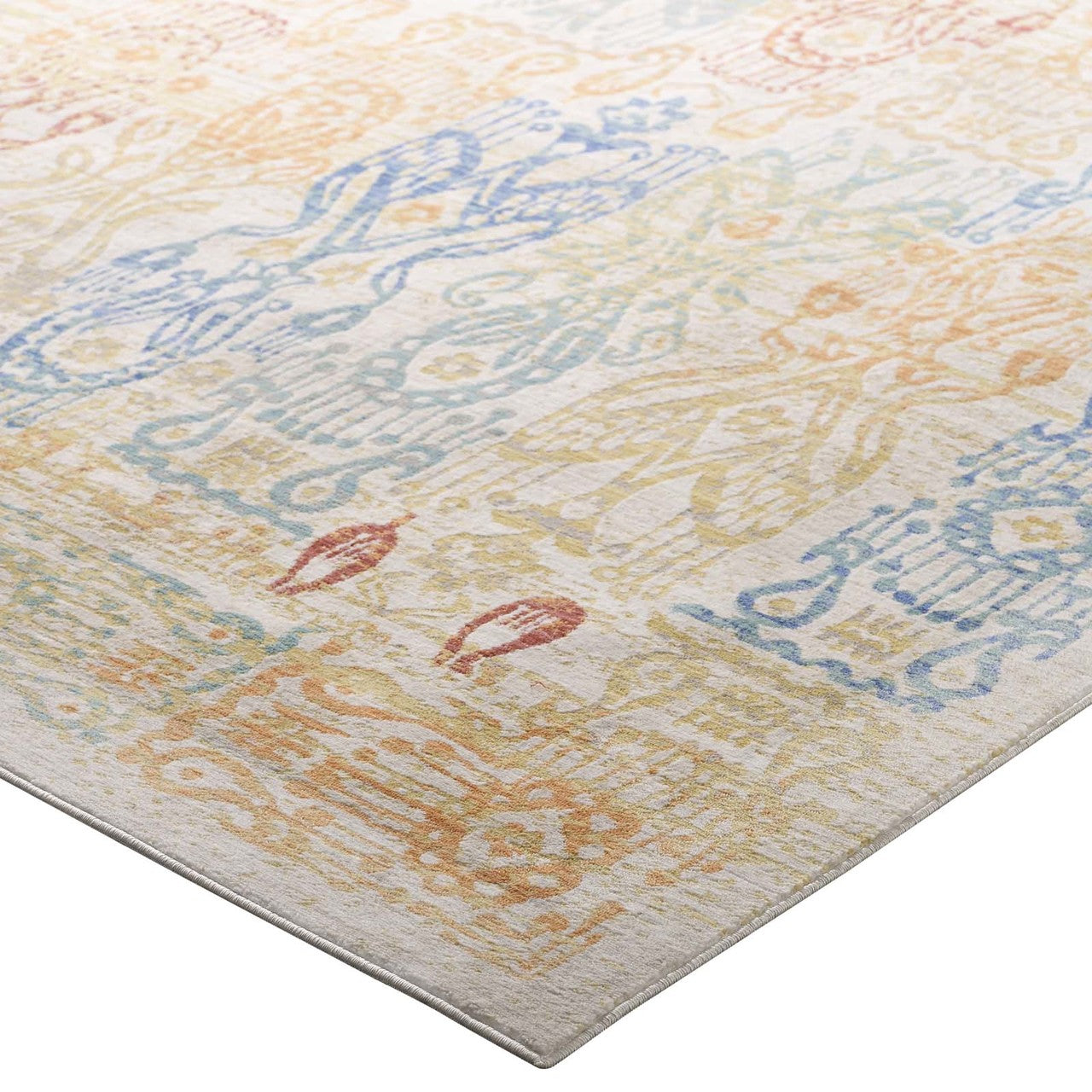 Solimar Distressed Southwestern Aztec 8x10 Area Rug, Fabric, Multi Colorful 14873