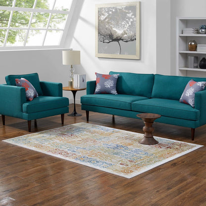 Solimar Distressed Southwestern Aztec 8x10 Area Rug, Fabric, Multi Colorful 14873