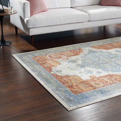 Citlali Distressed Southwestern Aztec 4x6 Area Rug, Fabric, Multi Colorful 14880