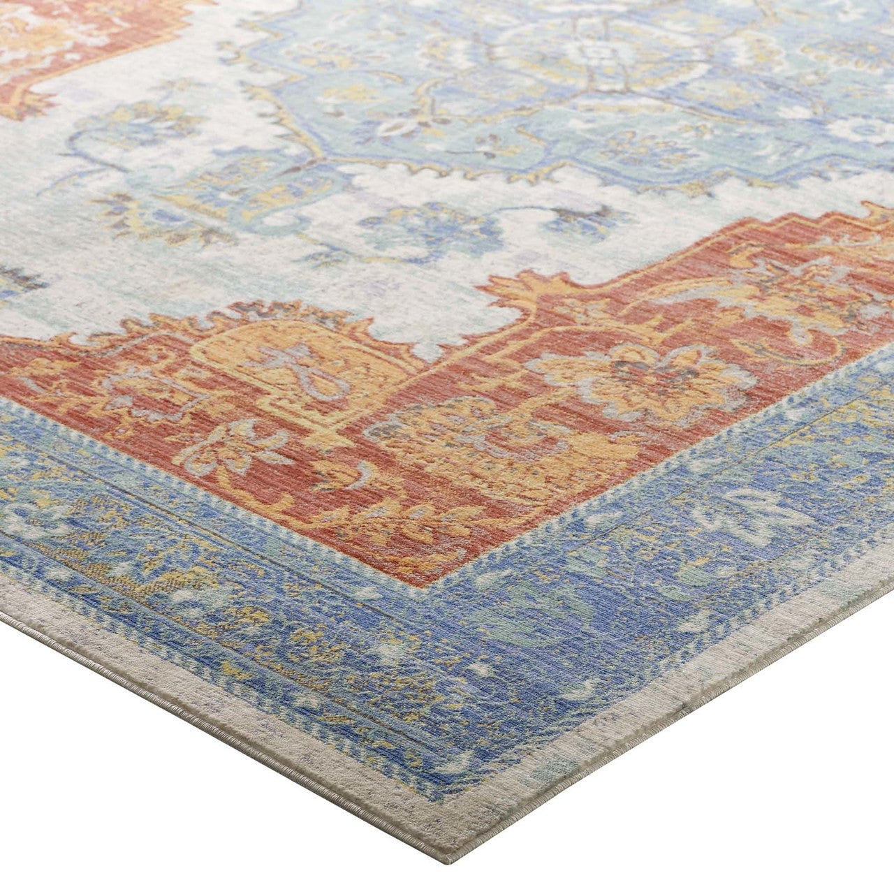 Citlali Distressed Southwestern Aztec 5x8 Area Rug, Fabric, Multi Colorful 14881
