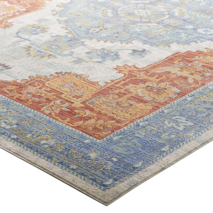 Citlali Distressed Southwestern Aztec 5x8 Area Rug, Fabric, Multi Colorful 14881