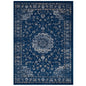 Lilja Distressed Vintage Persian Medallion 8x10 Area Rug, Fabric,  Blue 14884
