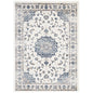 Lilja Distressed Vintage Persian Medallion 8x10 Area Rug, Fabric,  Ivory White 14886
