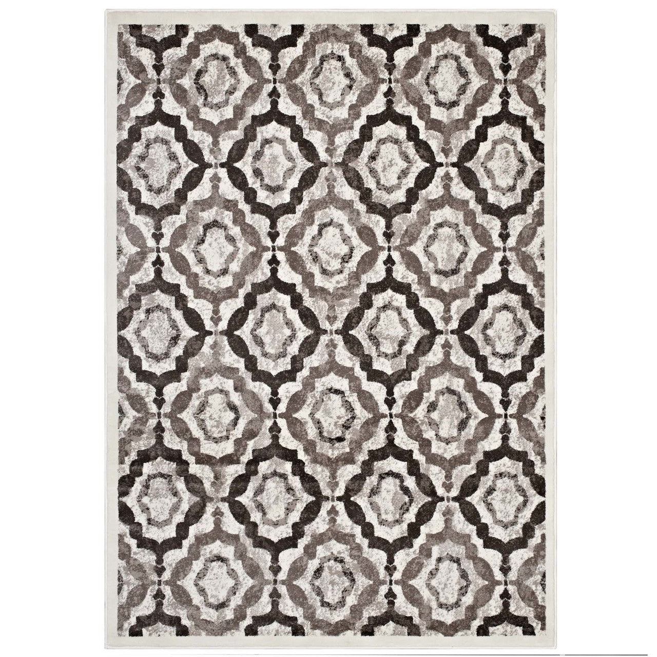 Kalinda Rustic Vintage Moroccan Trellis 5x8 Area Rug, Fabric, Multi Brown 14891