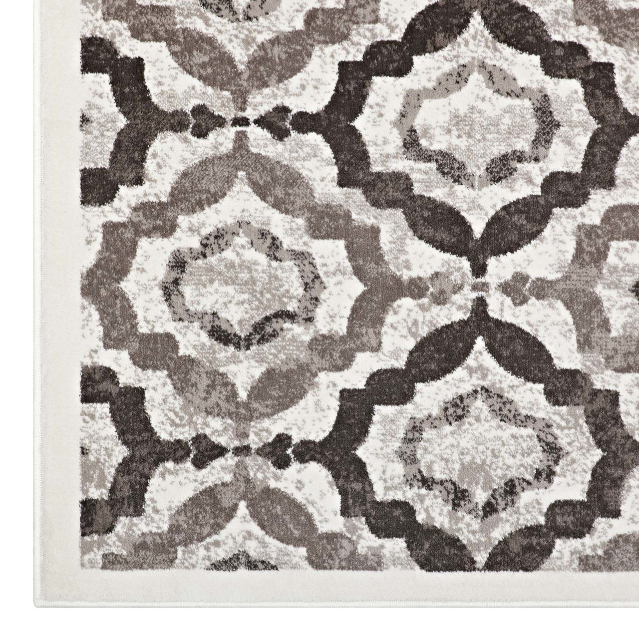Kalinda Rustic Vintage Moroccan Trellis 5x8 Area Rug, Fabric, Multi Brown 14891