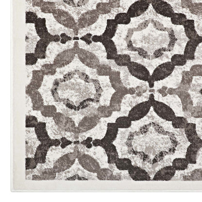 Kalinda Rustic Vintage Moroccan Trellis 5x8 Area Rug, Fabric, Multi Brown 14891