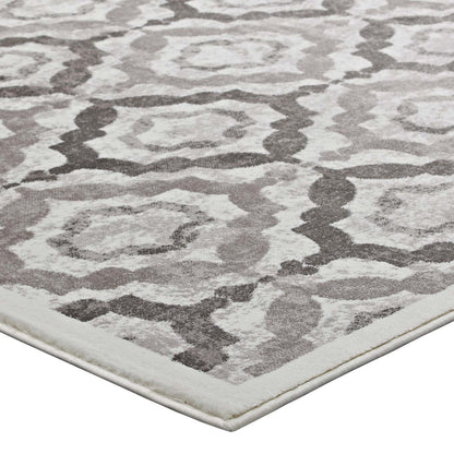 Kalinda Rustic Vintage Moroccan Trellis 5x8 Area Rug, Fabric, Multi Brown 14891