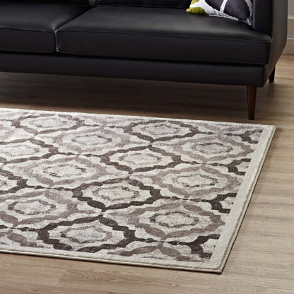 Kalinda Rustic Vintage Moroccan Trellis 5x8 Area Rug, Fabric, Multi Brown 14891