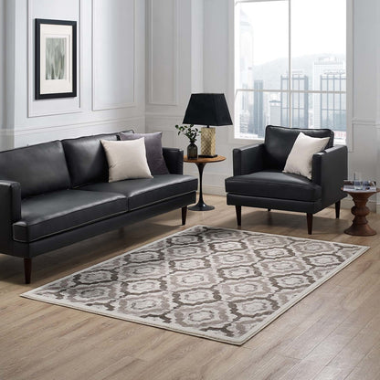 Kalinda Rustic Vintage Moroccan Trellis 5x8 Area Rug, Fabric, Multi Brown 14891