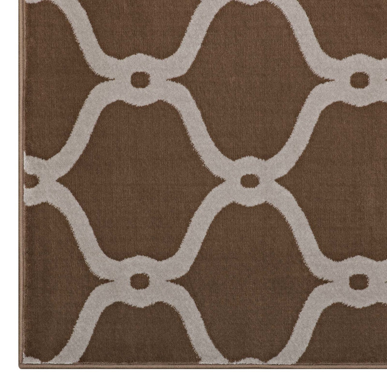 Beltara Chain Link Transitional Trellis 5x8 Area Rug, Fabric, Multi Brown 14893