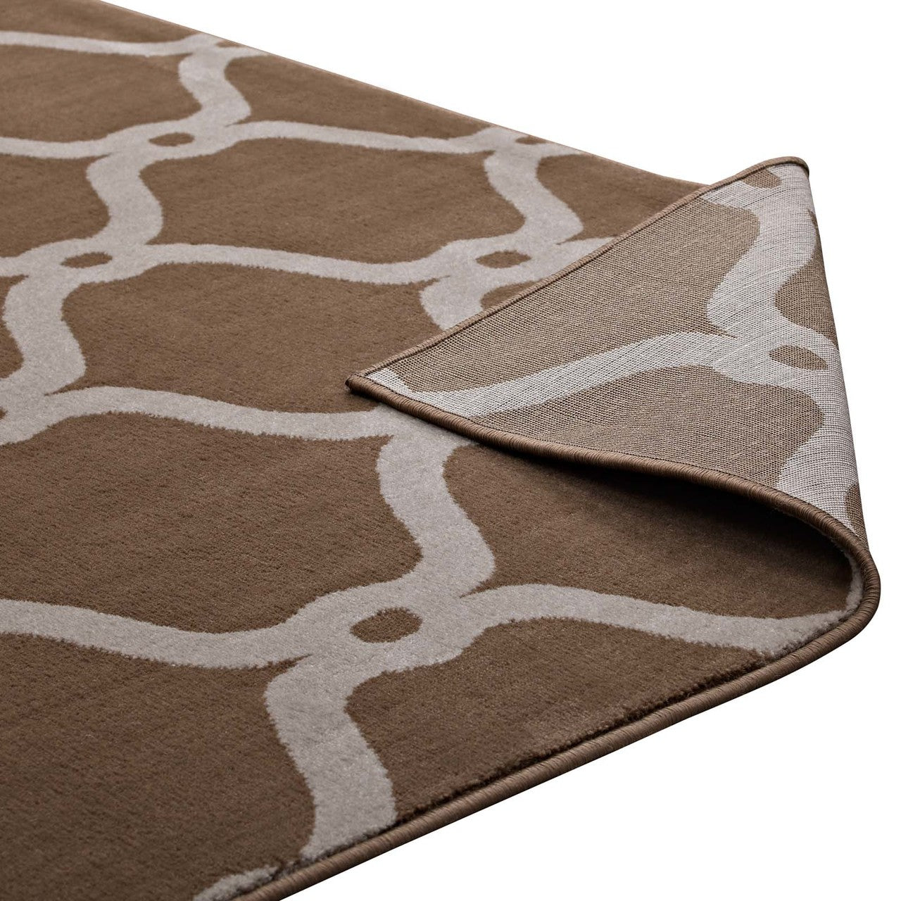 Beltara Chain Link Transitional Trellis 5x8 Area Rug, Fabric, Multi Brown 14893