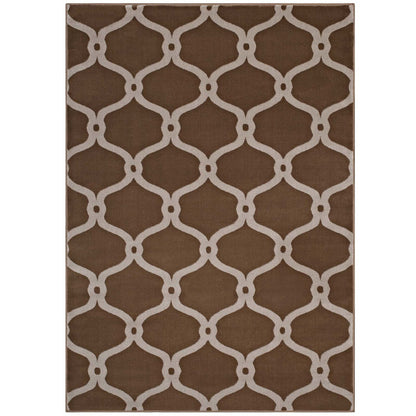 Beltara Chain Link Transitional Trellis 8x10 Area Rug, Fabric, Multi Brown 14894