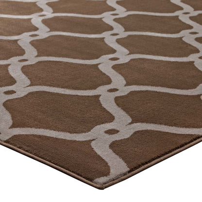 Beltara Chain Link Transitional Trellis 8x10 Area Rug, Fabric, Multi Brown 14894