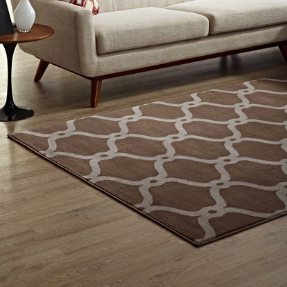 Beltara Chain Link Transitional Trellis 8x10 Area Rug, Fabric, Multi Brown 14894