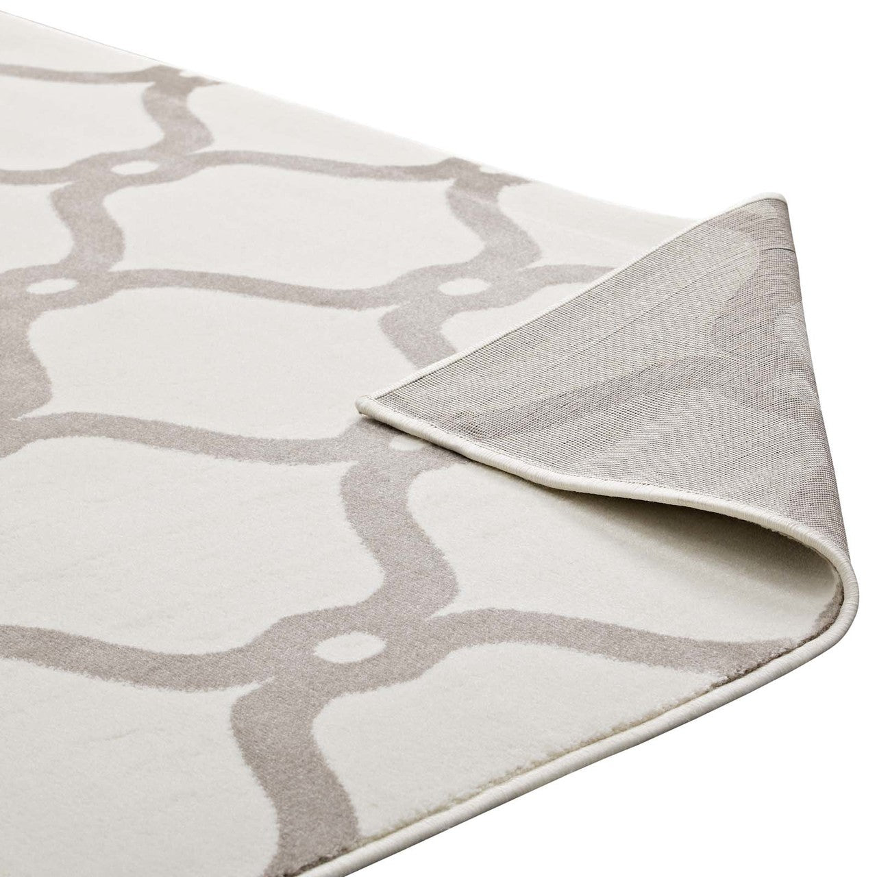 Beltara Chain Link Transitional Trellis 8x10 Area Rug, Fabric, Multi Ivory White 14898
