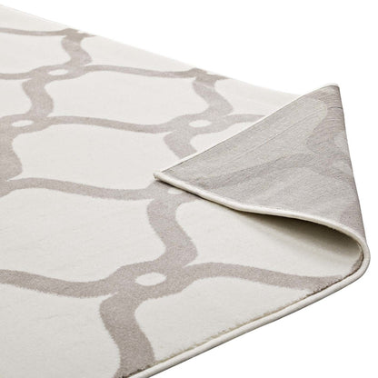 Beltara Chain Link Transitional Trellis 8x10 Area Rug, Fabric, Multi Ivory White 14898