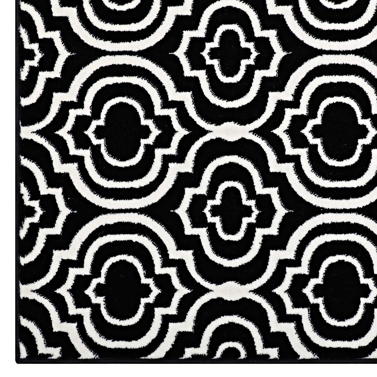 Frame Transitional Moroccan Trellis 8x10 Area Rug, Fabric, Multi Black 14900