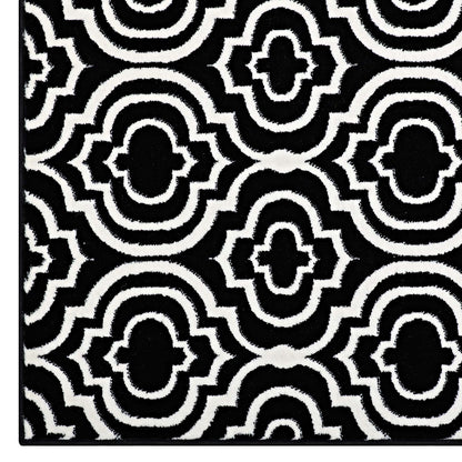 Frame Transitional Moroccan Trellis 8x10 Area Rug, Fabric, Multi Black 14900