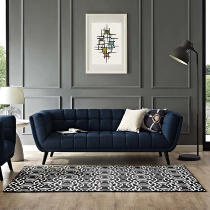 Frame Transitional Moroccan Trellis 8x10 Area Rug, Fabric, Multi Black 14900