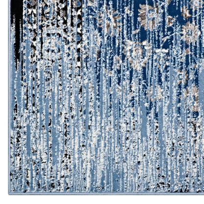 Chiara Distressed Floral Lattice Contemporary 8x10 Area Rug, Fabric, Antique  Blue 14906