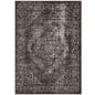 Gamela Rustic Vintage Ornate Floral Medallion 5x8 Area Rug, Fabric, Antique Disressed Brown 14909
