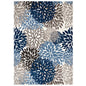Calithea Vintage Classic Abstract Floral 8x10  Area Rug, Fabric, Multi Blue 14914