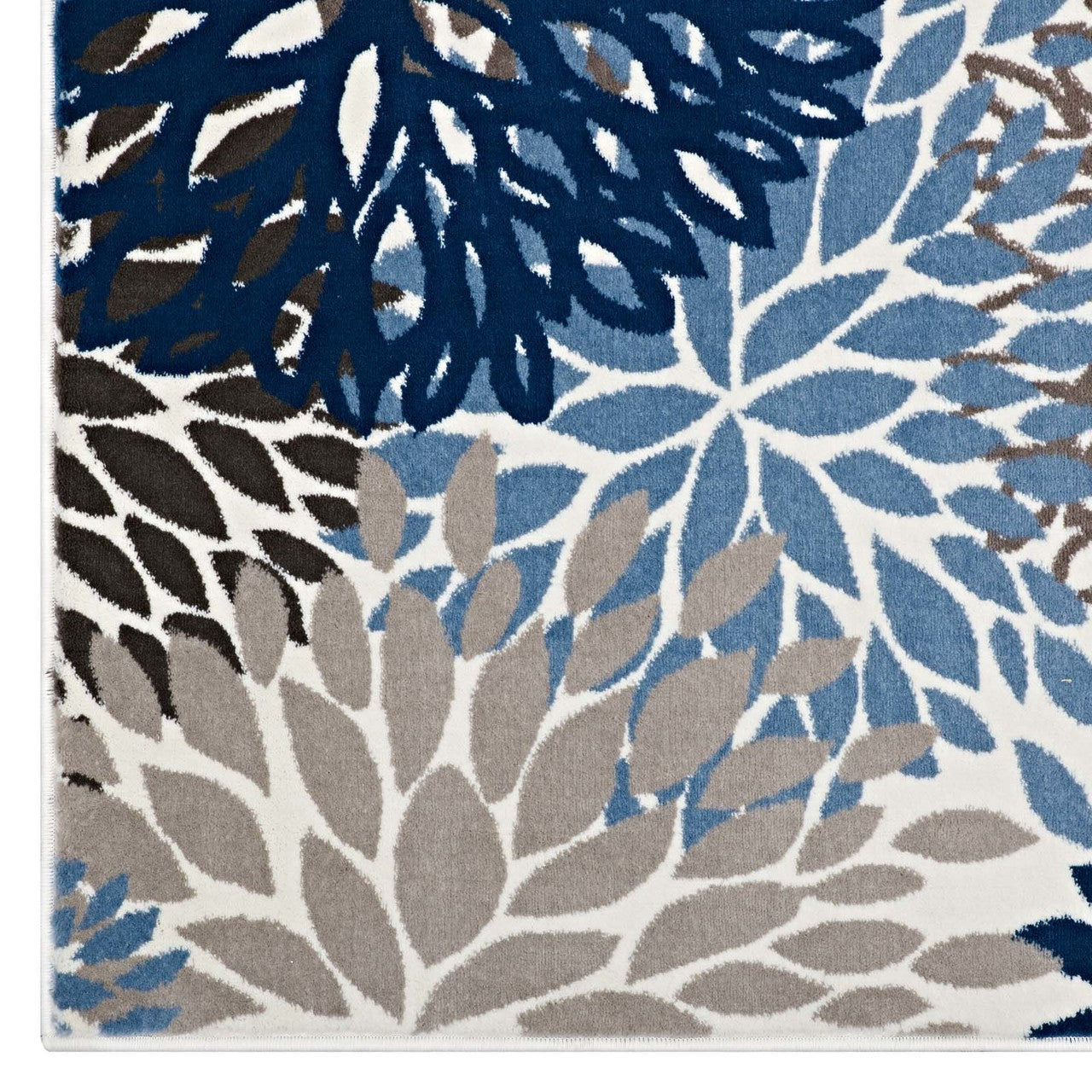 Calithea Vintage Classic Abstract Floral 8x10  Area Rug, Fabric, Multi Blue 14914