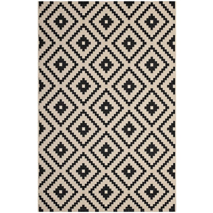 Perplex  Geometric Diamond Trellis 5x8 Indoor and Outdoor Area Rug, Fabric, Multi Beige 14915
