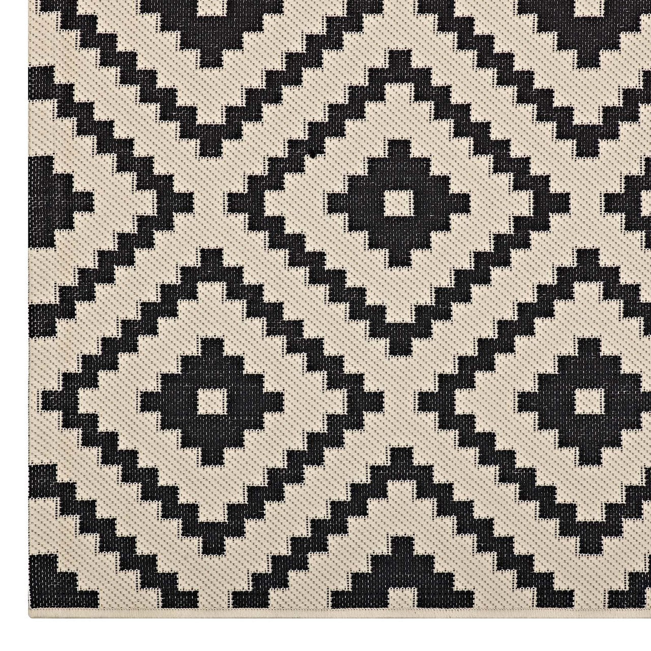 Perplex  Geometric Diamond Trellis 5x8 Indoor and Outdoor Area Rug, Fabric, Multi Beige 14915