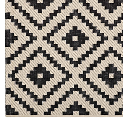 Perplex  Geometric Diamond Trellis 5x8 Indoor and Outdoor Area Rug, Fabric, Multi Beige 14915
