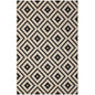 Perplex Geometric Diamond Trellis 9x12 Indoor and Outdoor Area Rug, Black Beige, 23086