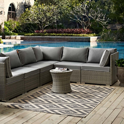 Jagged Geometric Diamond Trellis 5x8 Indoor and Outdoor Area Rug, Fabric, Grey Gray 14917