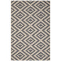 Jagged Geometric Diamond Trellis 9x12 Indoor and Outdoor Area Rug, Grey Gray and Beige, 23088