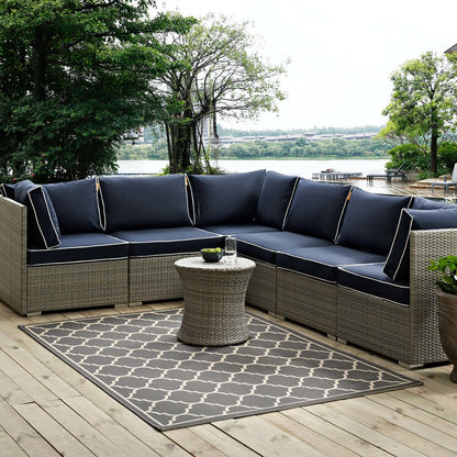 Avena Moroccan Quatrefoil Trellis 8x10 Indoor and Outdoor Area Rug, Fabric, Grey Gray 14924