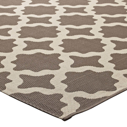 Cerelia Moroccan Trellis 8x10 Indoor and Outdoor Area Rug, Fabric, Multi Beige 14928