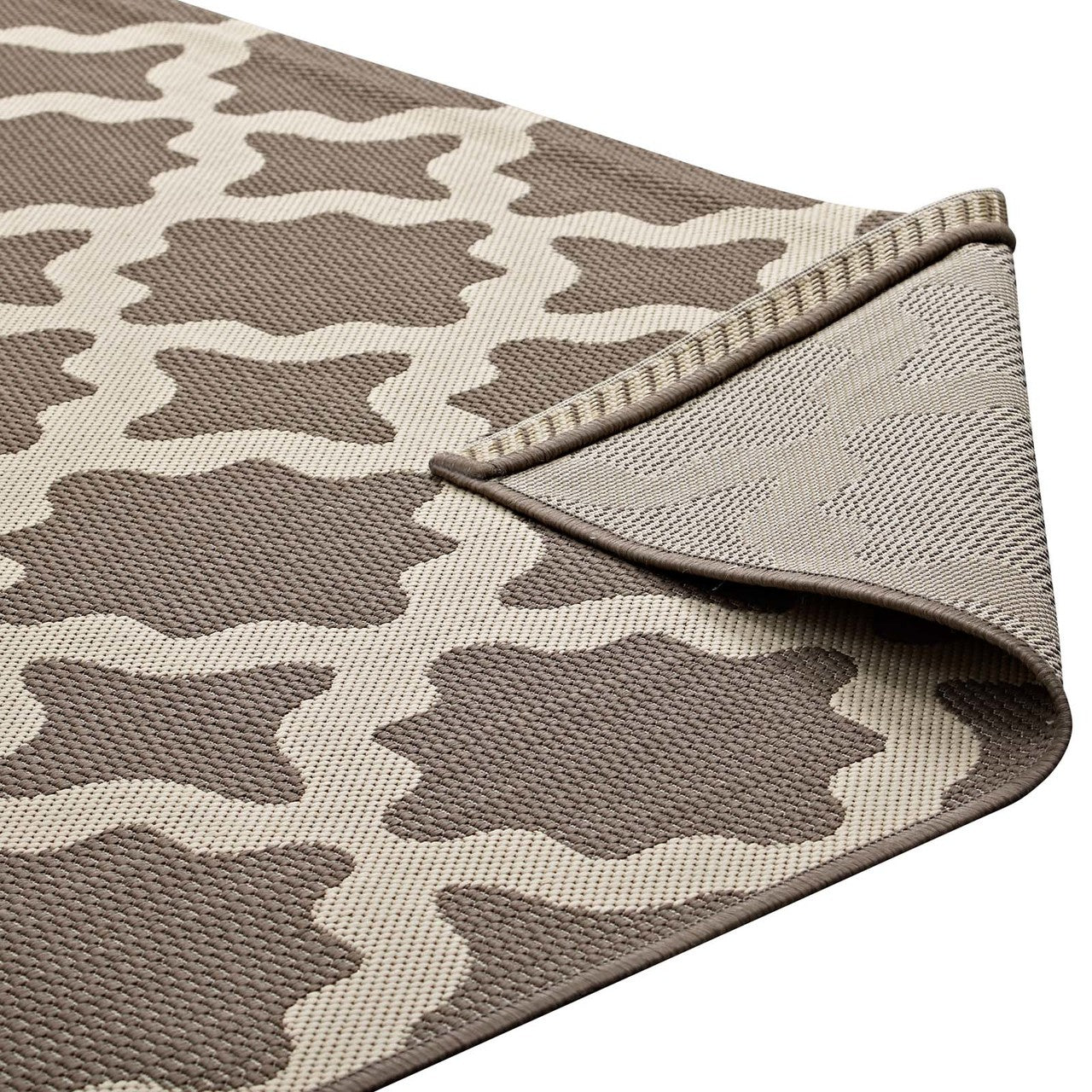 Cerelia Moroccan Trellis 8x10 Indoor and Outdoor Area Rug, Fabric, Multi Beige 14928