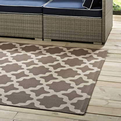 Cerelia Moroccan Trellis 8x10 Indoor and Outdoor Area Rug, Fabric, Multi Beige 14928