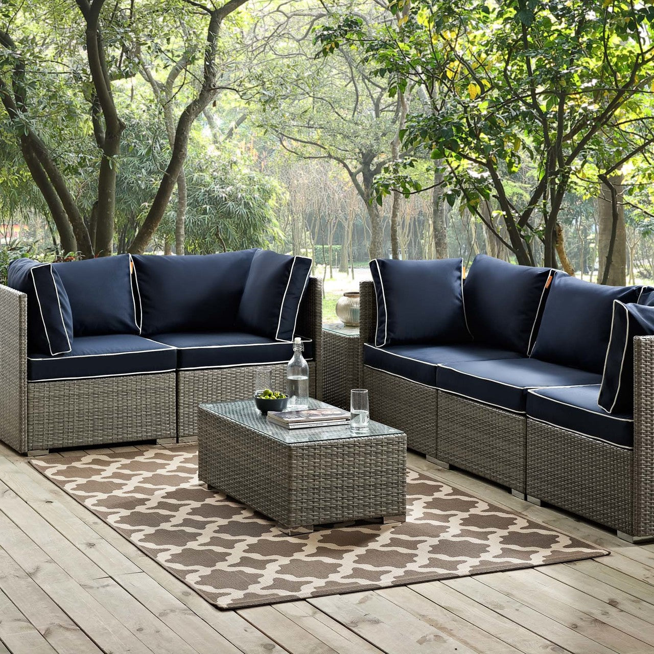 Cerelia Moroccan Trellis 8x10 Indoor and Outdoor Area Rug, Fabric, Multi Beige 14928