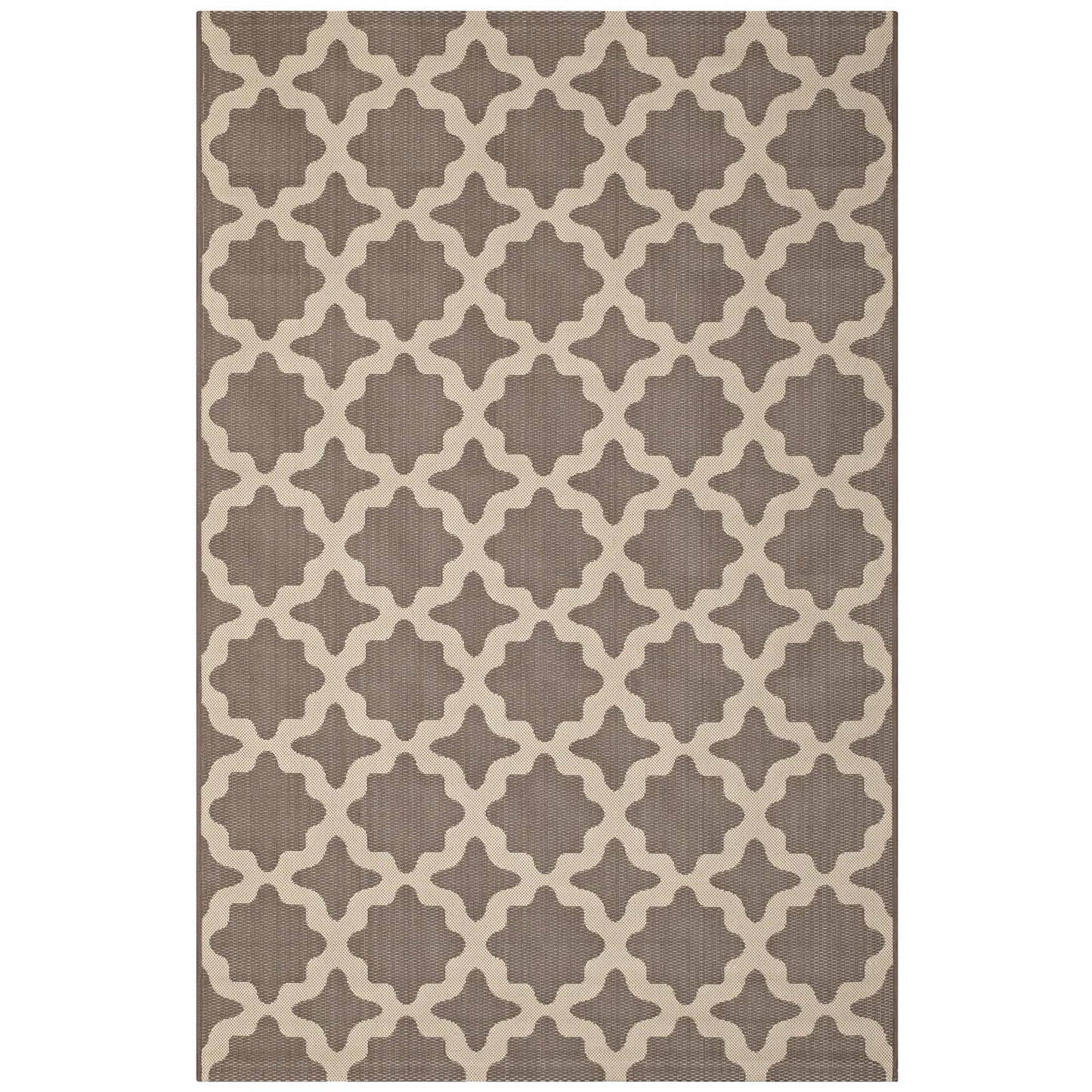 Cerelia Moroccan Trellis 9x12 Indoor and Outdoor Area Rug, Beige, 23093